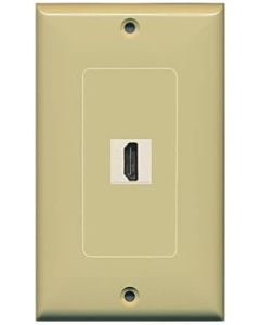 RiteAV HDMI 2.0 Wall Plate 1 Gang Decorative - 1 Port - Ivory