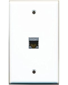 RiteAV CAT 6A Shielded Wall Plate Single Gang 1 Port White