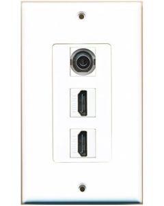 RiteAV - 1 3.5mm Audio/Headphone Jack and 2 HDMI Port Wall Plate Decorative