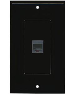 RiteAV Rj11/12 Phone Black Wall Plate 1 Gang Decorative Black