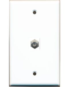 RiteAV Coax Cable TV Wall Plate 1 Gang Flat - White