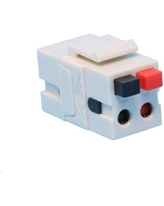 RiteAV Speaker Spring Clip Keystone Jack for Wall Plates - Female to Female - White