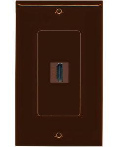 RiteAV HDMI 2.0 Wall Plate 1 Gang Decorative - 1 Port - Brown