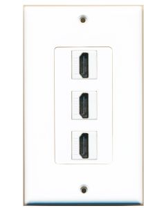 RiteAV - 3 Port HDMI 2.0 Decorative Wall Plate (White)