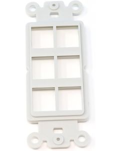 RiteAV - 6 Port Insert for Decorative Wall Plate White