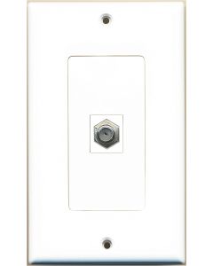 RiteAV 1 Coax Cable TV Port Wall Plate OVERSIZED White
